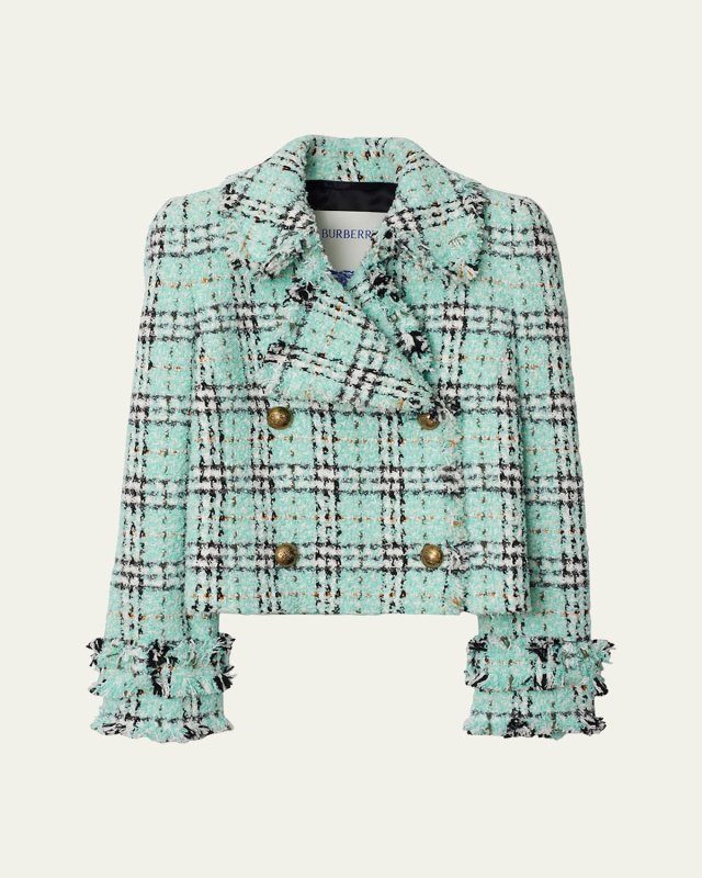 Tweed Check Double-Breasted Jacket